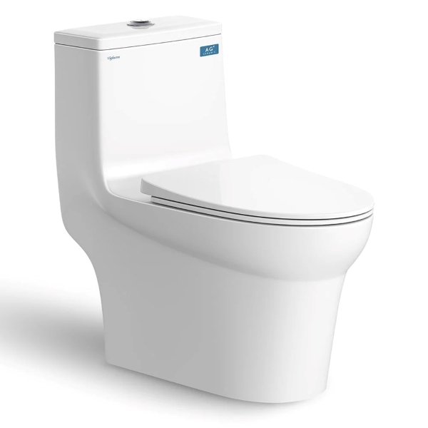 Mẫu bồn cầu 1 khối Viglacera V65 có thiết kế hiện đại, tinh tế với bề mặt sứ trắng sáng và hệ thống xả mạnh mẽ