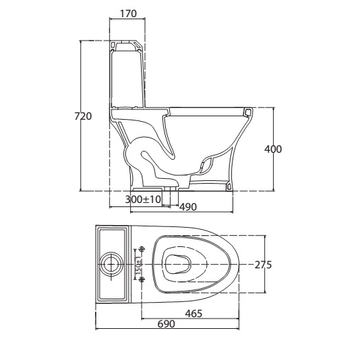 Bồn cầu 1 khối Viglacera V45