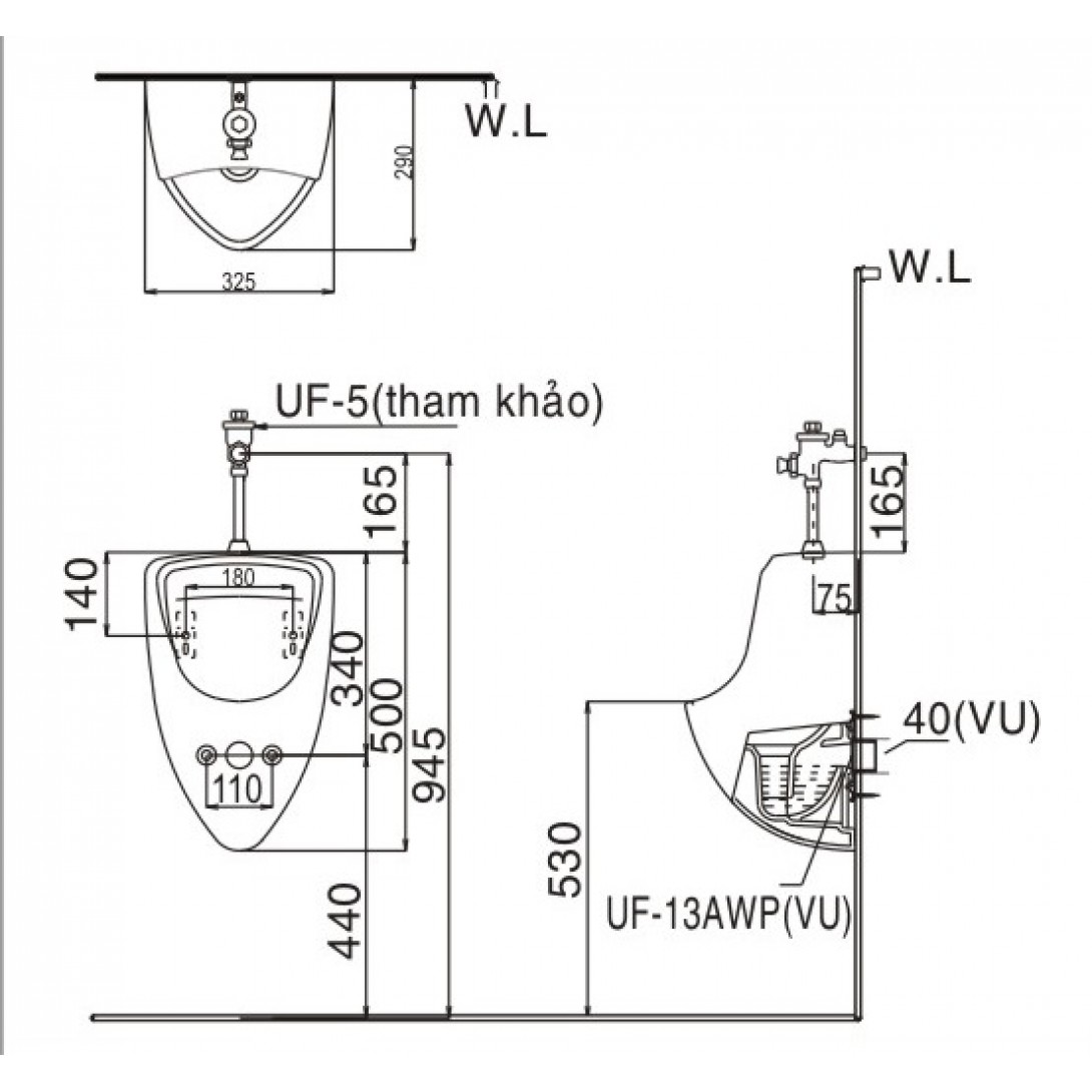 Bồn tiểu Inax U-440V