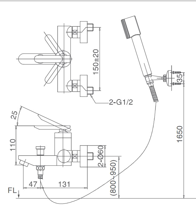 Củ sen tắm nóng lạnh Inax BFV-4000S