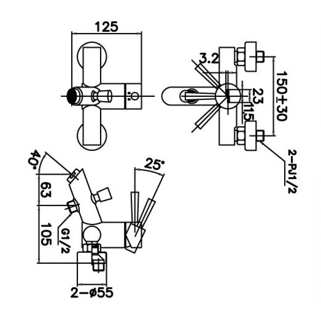 Củ sen tắm nóng lạnh Inax BFV-8000S-1C