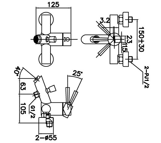 Củ sen tắm nóng lạnh Inax BFV-8000S