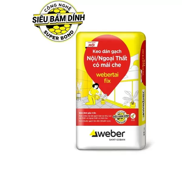 Keo dán gạch men Weber Tai Fix màu trắng