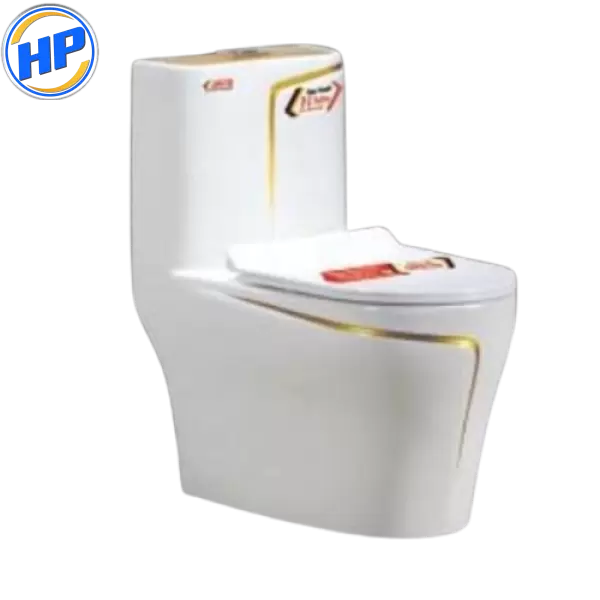 Bồn cầu 1 khối giá rẻ viền vàng Javis JV-C512