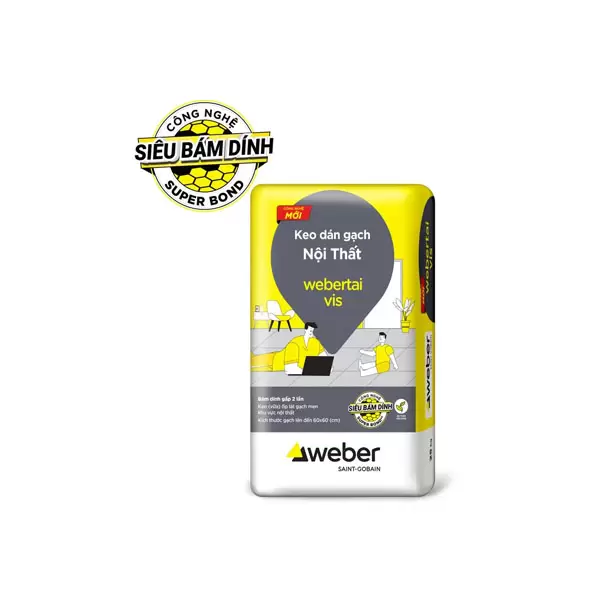 Keo dán gạch weber tai vis màu xám